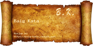 Baig Kata névjegykártya